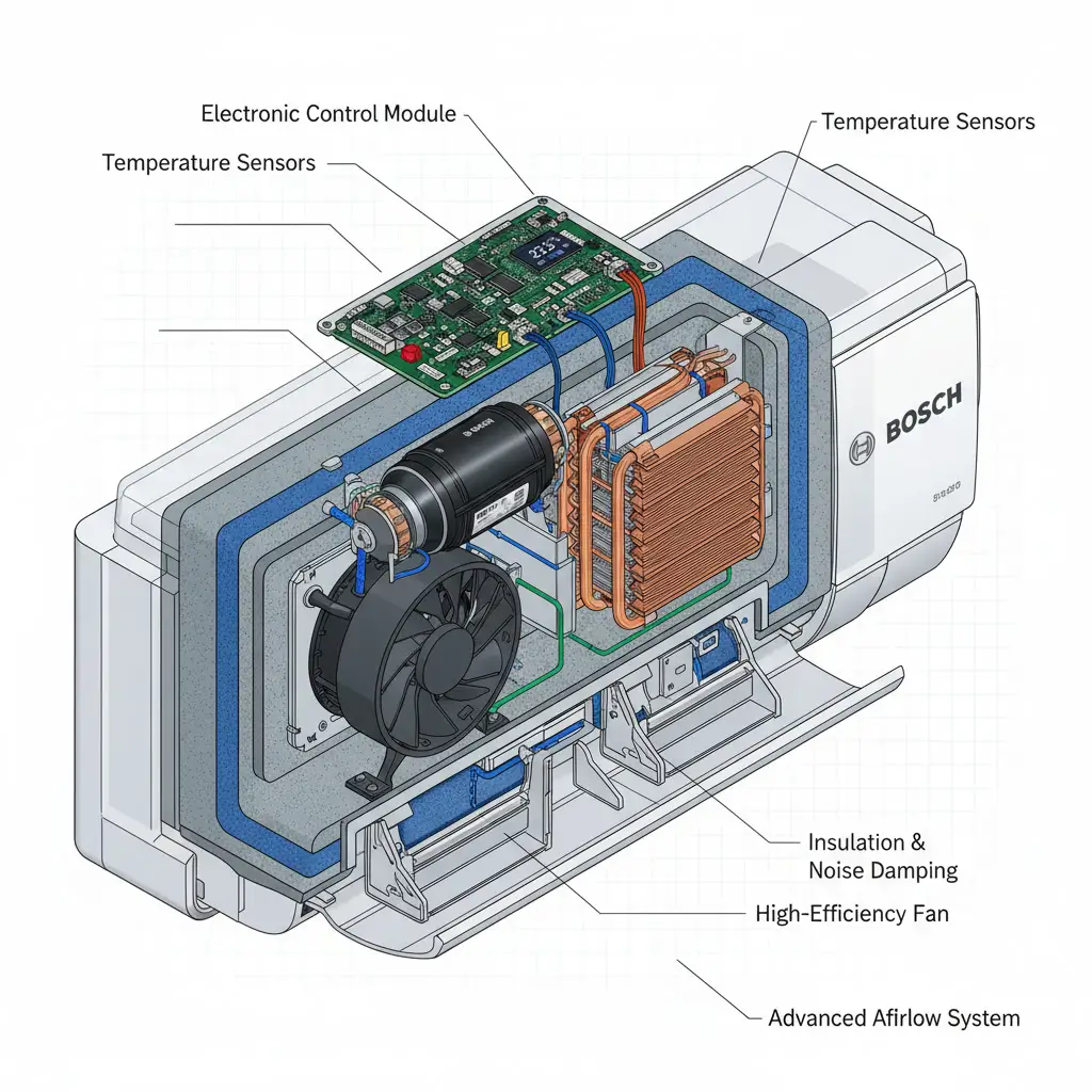 مخطط مكونات تكييف بوش الداخلية