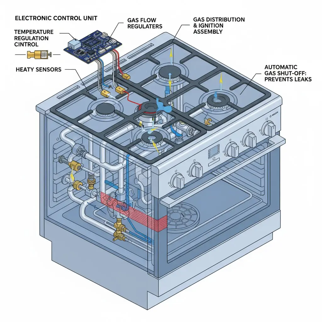 مخطط مكونات بوتاجاز بوش الداخلية