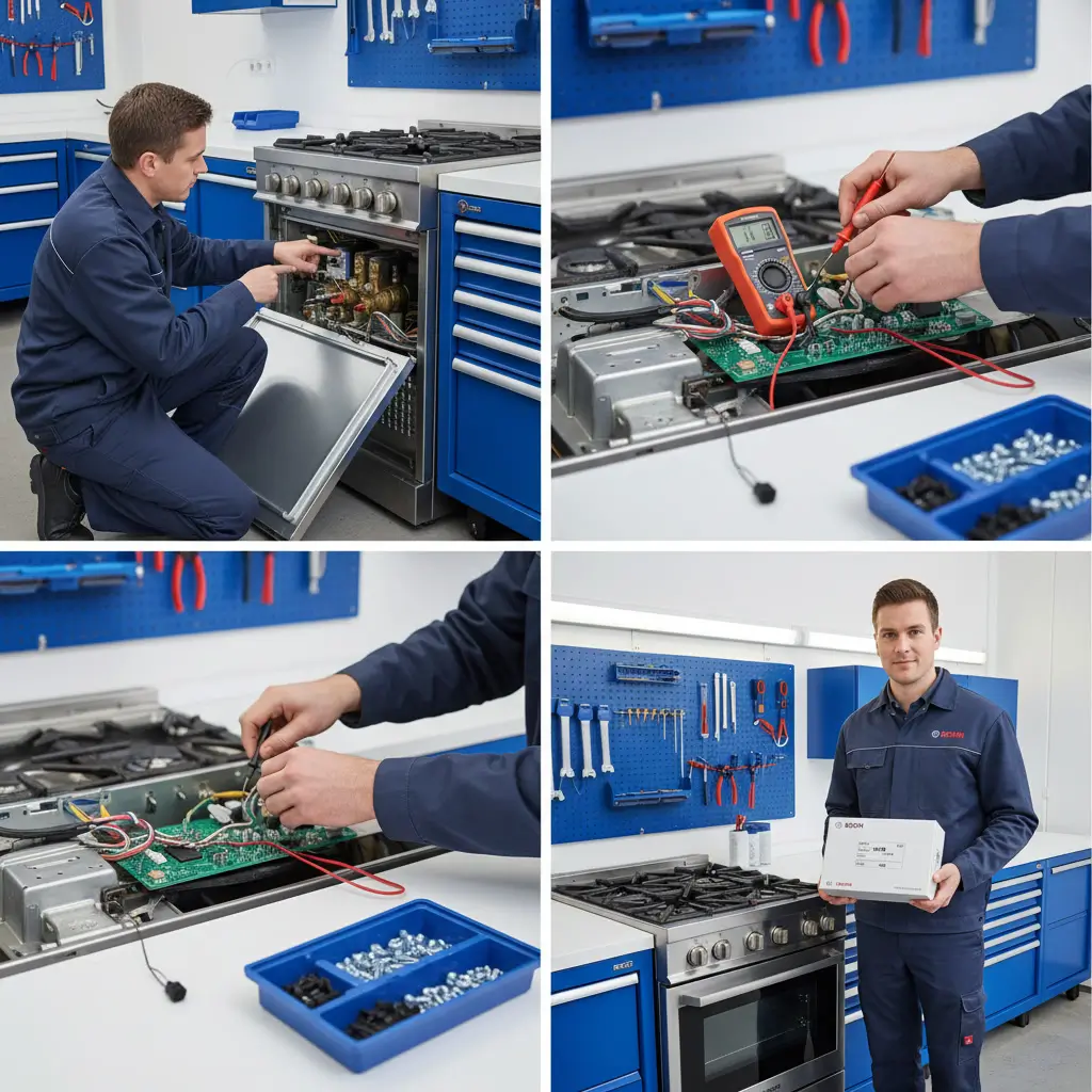 عملية صيانة فرن أو بوتاجاز بوش بقطع غيار أصلية