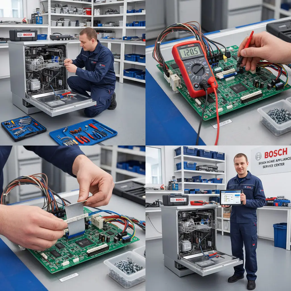 خطوات صيانة غسالة أطباق بوش داخل المنزل بقطع غيار أصلية