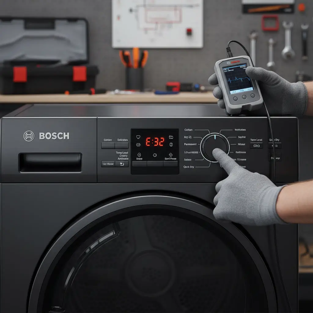 شاشة مجفف بوش تعرض كود عطل