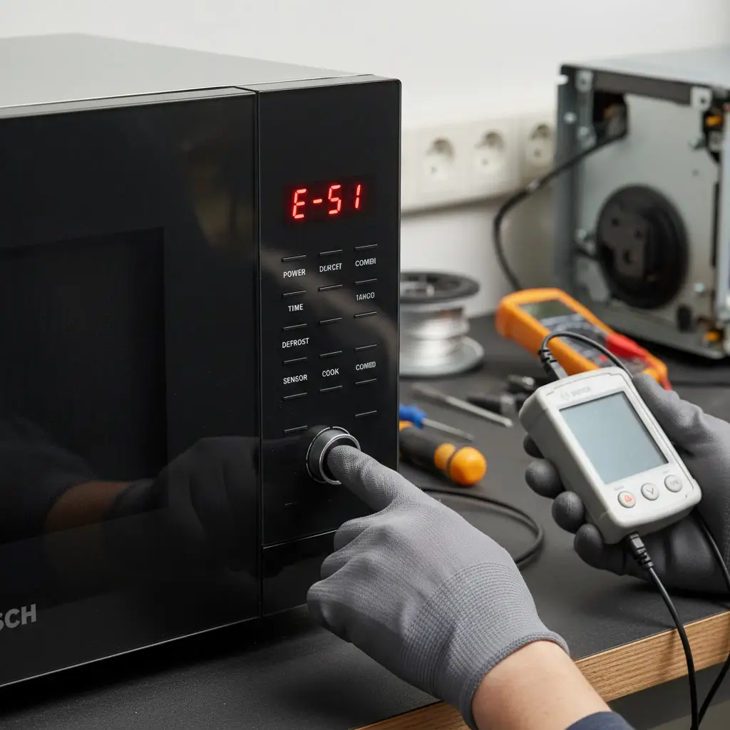 شاشة ميكروويف بوش تعرض كود عطل