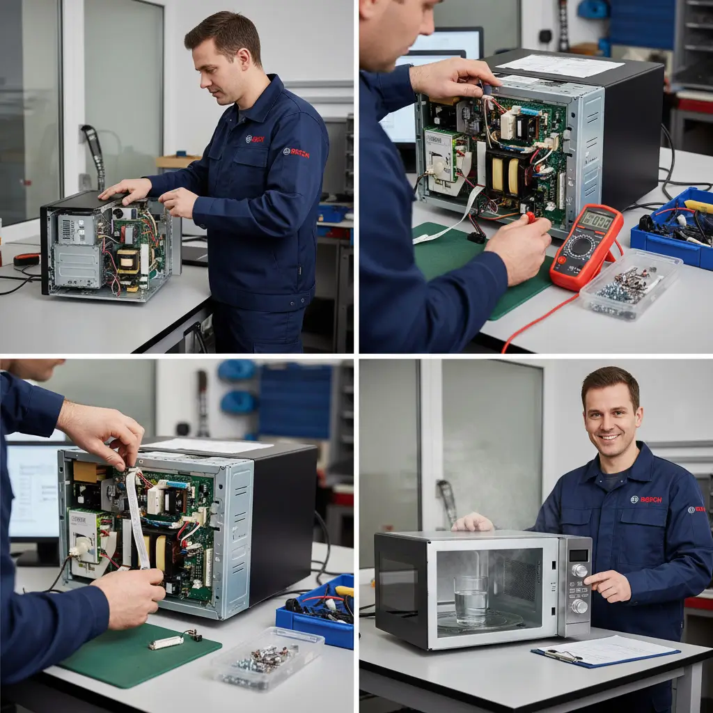 خطوات صيانة ميكروويف بوش بقطع غيار أصلية