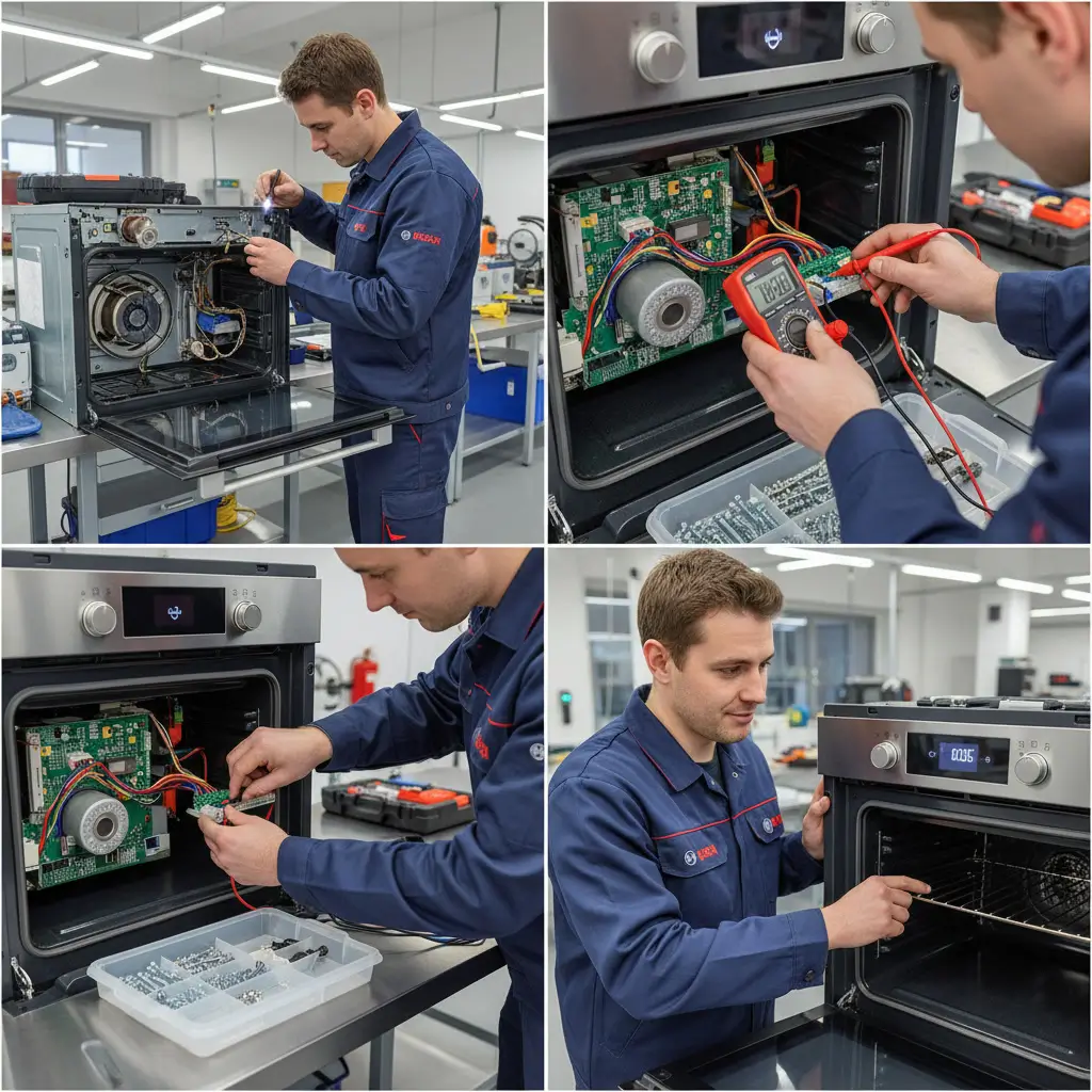 خطوات صيانة أجهزة بلت إن بوش داخل المطبخ من التشخيص حتى الاختبار النهائي