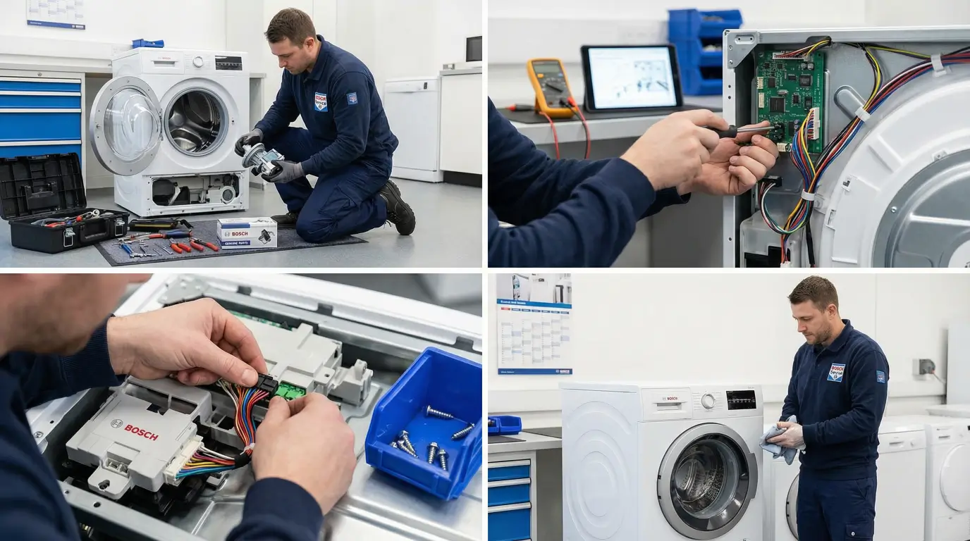 عملية صيانة غسالة بوش بقطع غيار أصلية